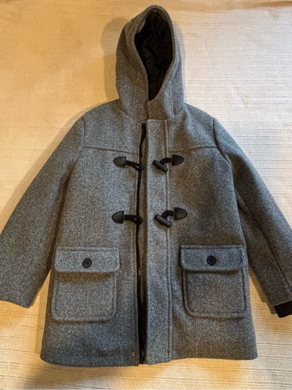 Mayoral Gray Hooded Wool Toggle Duffle Coat